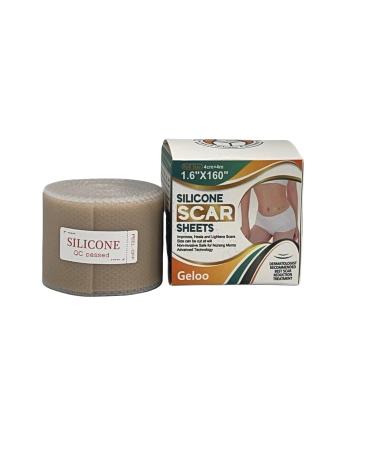 Geloo Silicone Scar Sheets (Roll-4M) - Silicone Gel sheeting for The Treatment of Scars - Reusable Scar Removal Silicone Gel Strips for C-Section Keloid Surgery Acne Burn Etc