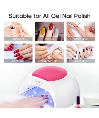 SUNUV 48W UV LED Gel Nail Lamp | Professional Salon Nail Dryer for Gel Polish | 4 Timer Settings | Includes Pink Pad - Buy Online on GoSupps.com