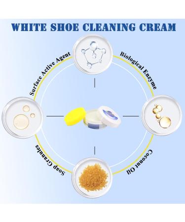 260g White Shoe Cleaning Cream with Sponge - Multifunctional Trainer Cleaner for Sneakers & Trainers - Whitener & Cleaner Paste for Shoes, Clothes, Sofa - Buy Online on GoSupps.com