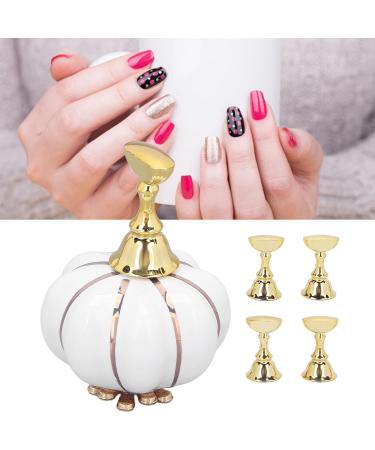 Nail Art Display Stand - 5 Pieces Reusable Magnetic Nail Tip Holder | DIY Ceramic Pumpkin Base (White) - Buy Online on GoSupps.com