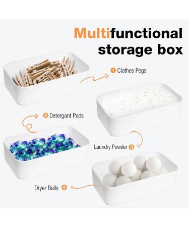 Tokokimo Large Laundry Basket & Detergent Storage Container - Sliding Cover Organizes 90-100 Clothes Ideal for Laundry Room | White - Buy Online on GoSupps.com