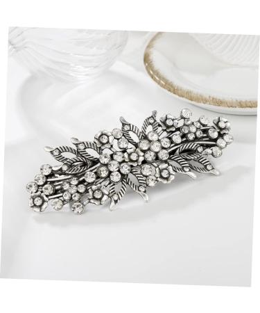 Ipetboom Rhinestone Hair Clip Hair Barrettes Women Hair Clip Silver Hair Clip Rhinestones Hairpin Flower Hair Clip Rhinestones Barrette Women Hair Decor Hair Accessory Women Hairpin - Buy Online on GoSupps.com