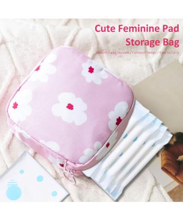 Fiyson 2 Periods Bag - Women's Sanitary Napkin & Tampon Storage Bag with Zipper - 12.5cm x 12cm x 4.5cm - Blue Women's Organizer - Buy Online on GoSupps.com