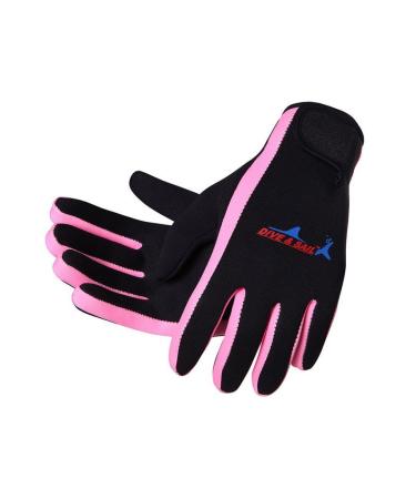 Micosuza Neoprene 1.5mm Five Finger Dive Gloves Pink Medium