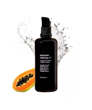 Enzymatic Cleansing Oil | Facial Cleanser Milk with Camellia Perilla & Borage Oils | Removes Makeup SPF & Impurities | Softens & Cleanses Skin Papaya & Pineapple Enzymes 3.4oz