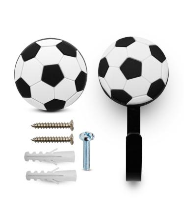 Doja Barcelona |Furniture buttons children + children's clothes bar |4 cabinet buttons children football and 4 children's wall hooks football |Made of rubber and zinc aluminum |Clothing hooks and drawer buttons 8 ball
