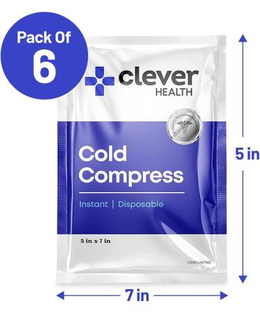 Instant Cold Pack - Disposable Ice Packs for Injuries, Swelling, Muscle Strains | Cold Therapy for First Aid Kit, Athletes - 5x7 Inches 6 Pack - Buy Online on GoSupps.com
