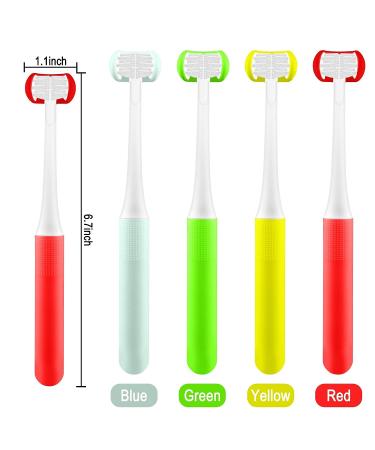 Cellena Kids 3-Sided Toothbrushes - Gentle Clean Manual Toothbrush for Children (Ren-2pcs) Red-2pcs - Buy Online on GoSupps.com