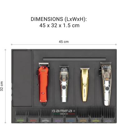Gamma+ Magnetic Mat for Clippers & Trimmers | Non-Slip Organizer for Hairdressers | 4 Compartment Water & Heat Resistant - Buy Online on GoSupps.com