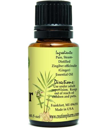 Ginger Oil 15ml (.5oz) - Ginger Essential Oil 100% Pure from Creation Pharm - Buy Online on GoSupps.com