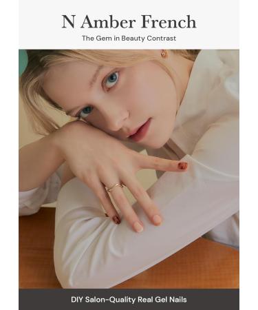 ohora N Amber French Gel Nail Strips - Salon-Quality, Long Lasting, Easy to Apply & Remove - Buy Online on GoSupps.com