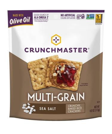 Crunchmaster Multi Grain Gluten Free Sea Salt 4 oz Bags - Pack of 12 - Buy Online on GoSupps.com