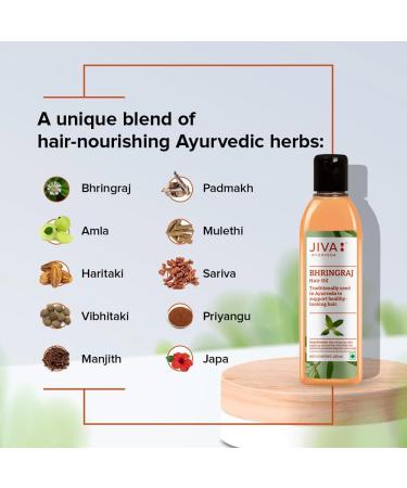 Jiva Bhringaraj Hair Oil | Pure Ayurvedic Herbal Oil for Hair & Scalp Nourishment | Supports Stronger-Looking Hair & Healthy Shine | 120 ml (Pack of 1) - Buy Online on GoSupps.com