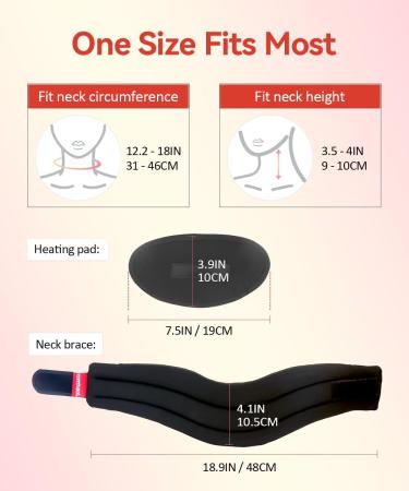 Comfheat Heated Neck Brace for Neck Pain Relief and Support Soft Foam Cervical Collar with Neck Heating Pad Adjustable Heating Neck Support Brcae for Neck Relax - Buy Online on GoSupps.com