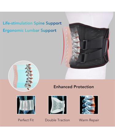 Buy Back Pain Relief Massage Device | Waist Air Traction Bracket Belt | Spinal Support & Decompression | Gray Size S (25-29) - Health & Relaxation - Buy Online on GoSupps.com