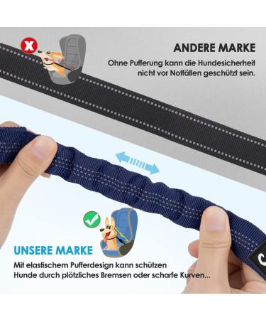 Slowton Dog Car Belt - 2-Piece Adjustable Headrest Safety Harness with Reflective Rubber Strap for Secure Travel - Buy Online on GoSupps.com