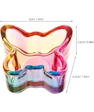 Baluue Dappen Dish Butterfly Shaped Glass Crystal Dappen Dish Cup Nail Art Liquid Powder Nail Crystal Bowl Glassware Tools for Nail Art Manicure 5.00X4.20X2.50CM - Buy Online on GoSupps.com