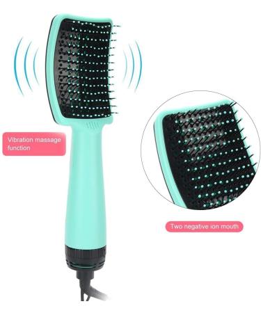 Hair Dryer Comb Hot Air Brush - 3 Gear Adjustable Styling Tool for Home Salon Use - Green - Buy Online on GoSupps.com