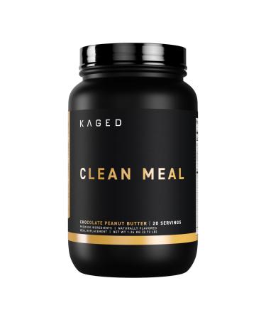 Kaged Clean Meal Powder | Chocolate Peanut Butter | Meal Replacement Shake | Whey Protein Isolate | Clean Carbs MCT Oil Fats Organic Vitamins and Minerals | Supplements for Men & Women | 20 Servings