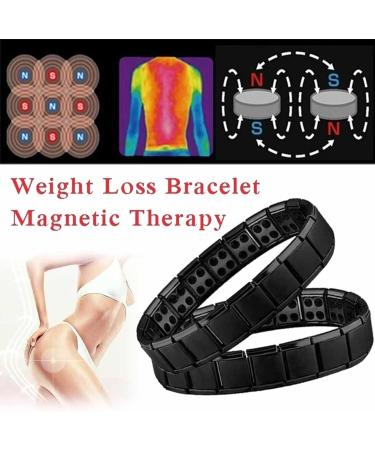 ZXCVB Titanium Power Magnetic Therapy Bracelet - Black Two-Row Slim Fit Men's Magnetic Band for Optimal Health - Buy Online on GoSupps.com