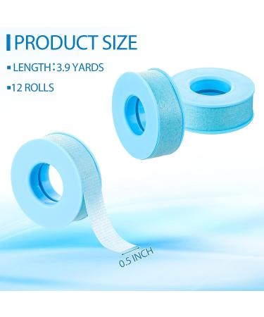 Nuanchu 12 Rolls Reusable Silicone Tape for Sleeping, Skin, Lash - Easy to Remove (Blue, 0.5 Inch x 3.9 Yards) - Buy Online on GoSupps.com