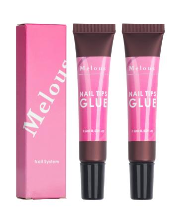 Nail Tips Glue Gel Pcs Melous Solid Gel Nail Glue for Acrylic Nail Tips Press on Nails Long Lasting U V Glue Gel for Nail Extension A0-2 Pcs Nail Tip Glue