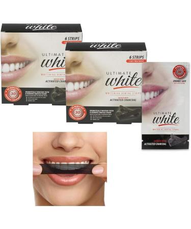 12pc Activated Charcoal Teeth Whitening Strips - Dental Whitener for White Teeth - Buy Online on GoSupps.com