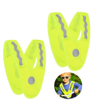 HHZZXCDH 2 pieces of reflector vests Children warning vest children Light warning vests V-shape Signal collar Reflecting vest children children's warning vests 3-6 years of warning vest car children safety vest