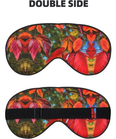 Fall Red Leaves & Fruits Print Unisex Eye Mask | Soft Light-Blocking Sleep Mask - Comfortable Sleep Accessory - Buy Online on GoSupps.com