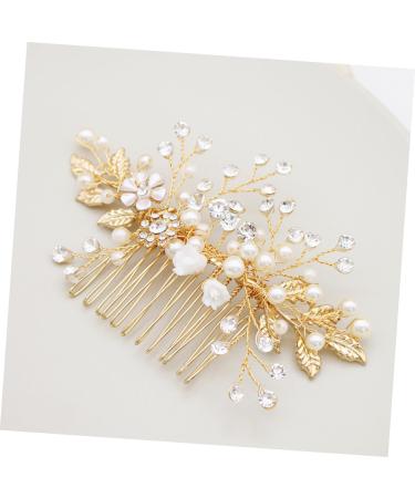 FRCOLOR Hair Jewelry for Women Hair Accessories for Women Wedding Hair Accessories Handmade Hair Combs Golden Hair Comb Tiara Rhinestone Comb Pearl Hair Comb Crystal Headgear Bride - Buy Online on GoSupps.com