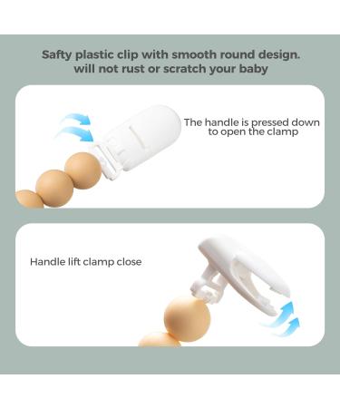 Pacifier Clip 4 Pack - Edible Grade Silicone Holder for Baby Boys and Girls - Flexible Plastic Clips - Multicolored - Perfect Birthday Gift for Sleeping Baby - Buy Online on GoSupps.com