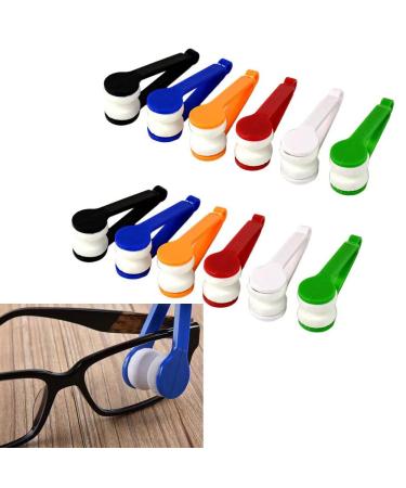 10 Pcs Glasses Eyeglass Lens Cleaner Sun Spectacles Cleaner Soft Microfiber Brush Cleaning Tool Clip Mini Portable Eyeglasses Cleaners Cleaning Cloths (Random Color)