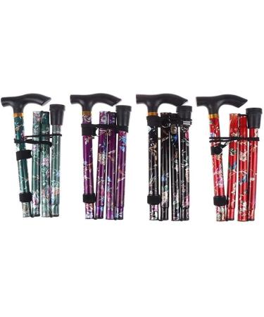 SilteD Walking Stick Trekking Poles Walking Stick Adjustable Travel Five-Section Patterned Non Slip Crutch Cane Folding Walking Stick Sturdy Printed Outdoor Sport Hik - Buy Online on GoSupps.com