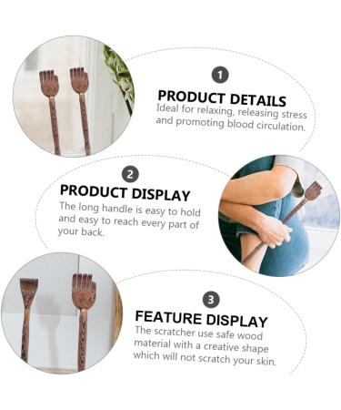 TOVINANNA 9-Piece Sustainable Wood Back Scratching & Massage Tool Set - Relieve Itching with Elegant Wenge Design - Buy Online on GoSupps.com