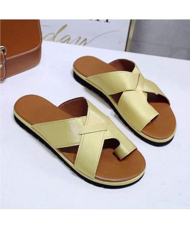 Shop Stylish & Comfortable Women s Plateau Sandals - Bunion Correction PU Leather Summer Travel Shoes | Yellow 43 EU - Buy Online on GoSupps.com