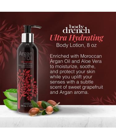 Body Drench Argan Oil Ultra Hydrating Body Lotion 8 fl oz - Moisturizing Formula for Soft Skin - 1 Pack - Buy Online on GoSupps.com
