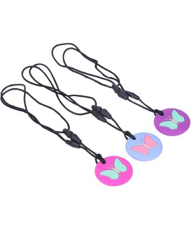 Buy Spyminnpoo Childhood Diseases Toys | 3Pcs Soft Silicone Chewing Chain for Babies - Portable Sweet Butterflies Pattern - Buy Online on GoSupps.com