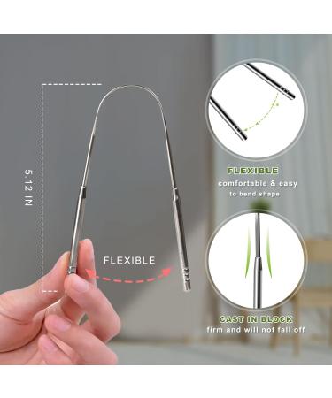 2 Pack Surgical Stainless Steel Tongue Scraper for Adults & Kids - Professional Oral Care Tool for Fresh Breath - Buy Online on GoSupps.com