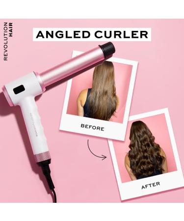 Revolution Haircare London 28mm Angled Curler - White & Rose Gold - Buy Online on GoSupps.com