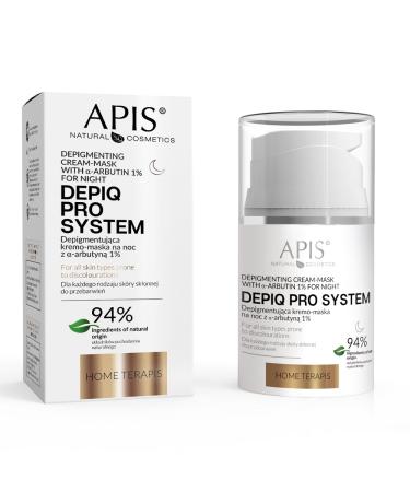 Apis Natural Cosmetics Apis DEPIQ PRO SYSTEM night cream mask 50 ml with 1 arbutin reduces pigment spots and hyperpigmentation brightening