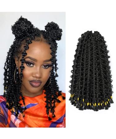 Re4U Hair 12 Inch Bob Box Braids Crochet Hair Pre-looped, Butterfly Braids Crochet Hair 6 Packs, Butterfly Locs Jungle Box Braids, Knotless Flower Braids For Goddess Box Braids Crochet Hair(1B#) 12 Inch (Pack of 6) #1B