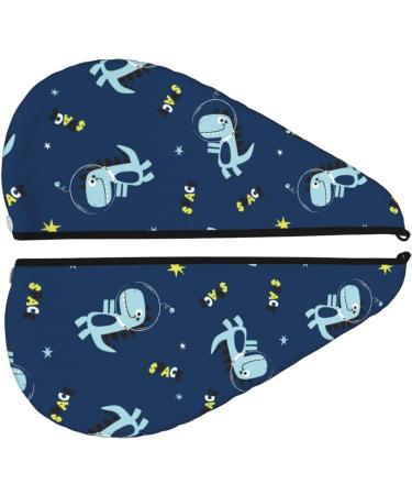 Space Dinosaur Microfiber Hair Towel - Super Absorbent Coral Velvet Wrap for Long Curly & Thick Hair - Quick Dry Hair Cap for Women - Buy Online on GoSupps.com
