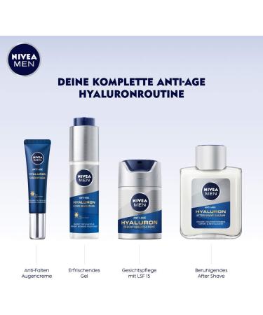 Beiersdorf NIVEA MEN AntiAge Hyaluron Hydro facial gel 50 ml moisture gel reduces even deep wrinkles quickly absorbed facial care with hyaluronic acid 100 g 2er Pack Single - Buy Online on GoSupps.com
