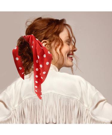 NAIHOD 10Pcs Floral Chiffon Hair Scarf Scrunchies - Women & Girls Elastic Hair Ties with Bowknot - Buy Online on GoSupps.com