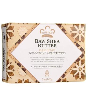 Nubian Heritage Bar Soap Raw Shea Butter with Soy Milk Frankincense & Myrrh -- 5 oz - 2pc