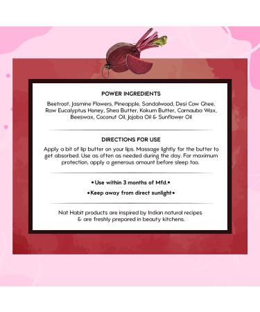 Beetroot Lip Balm for Natural Lip Lightening | Ayurvedic Lip Care with Ghee Honey & Vitamin E | 10g Repair for Dry Dark Lips - Buy Online on GoSupps.com