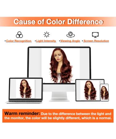 20 Inch Reddish Brown HD Lace Front Wig for Black Women - Pre Plucked Glueless Human Hair - Buy Online on GoSupps.com