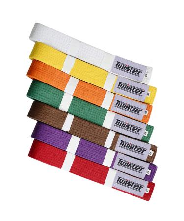 Twister Rank Belts for Martial Arts Karate, Aikido, Taekwondo, Judo, YELLOW 4