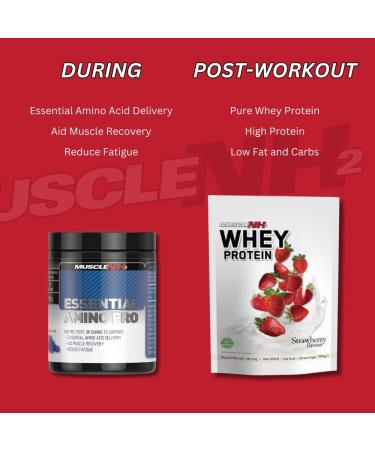 MUSCLENH2 Essential Amino Pro BCAA EAA Powder - Blue Raspberry 450g | Build Lean Muscle, Enhance Recovery - 30 Servings - Buy Online on GoSupps.com