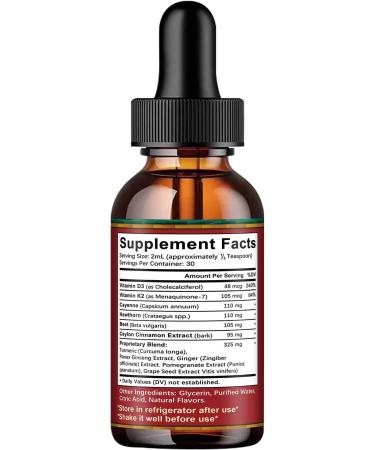 Cayenne Pepper Drops (2 Pack) Liquid Supplement with Hawthorn Berry Vitamin D3 K2 Beet Root Turmeric Ceylon Cinnamon & Panax Ginseng for Digestion & Immune Support 4 FL.OZ - Buy Online on GoSupps.com